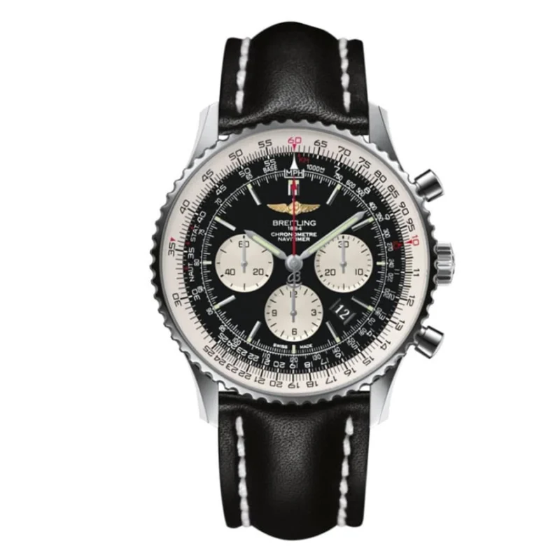 Home Mega-electronics 74 Breitling Navitimer B01 Leather Replica