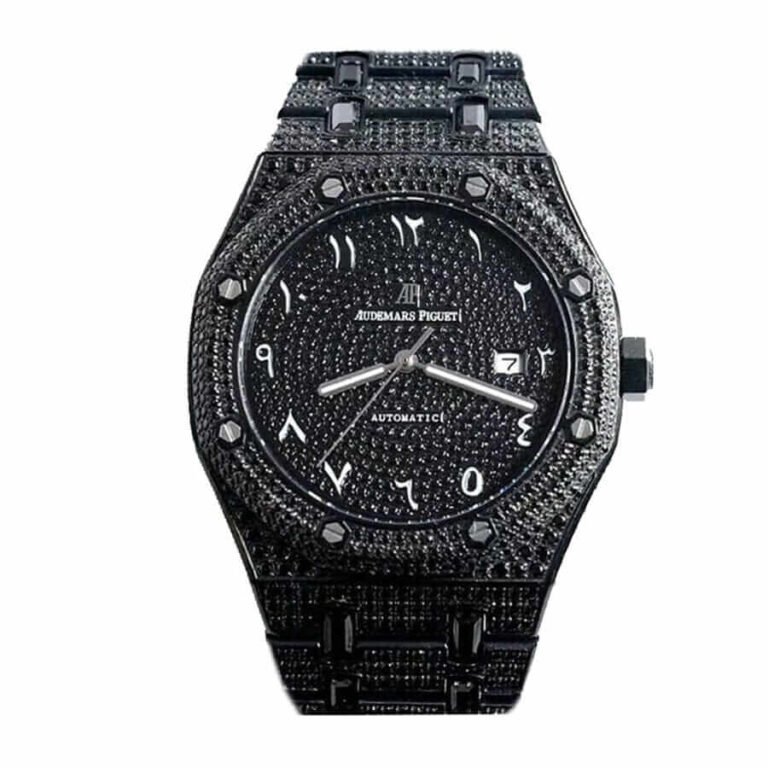 Home Mega-electronics 17 audemars piguet royal black diamonds with arabic dial a160m266 replica 1