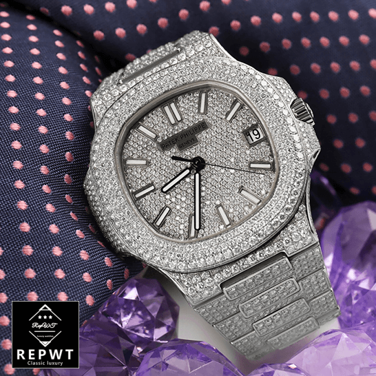 patek_philippe_nautilus_jumbo_white_dial_5719_10G_010_iced_out_replica_front_three-1