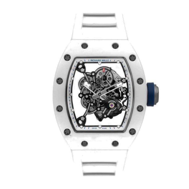 Home Mega-electronics 85 richard mille rm55 kv white ceramic bubba watson japan blue skeleton dial m8215 replica