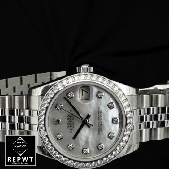 rolex_datejust_279384RBR_white_gold_automatic_silver_with_mother_pearl_diamond_dial_jubilee_replica_left_side-2