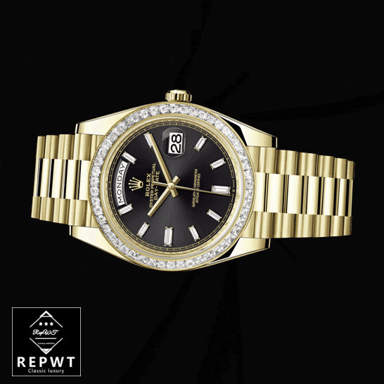 rolex_day_date_228398TBR_0001_KW_yellow_gold_diamonds_black_dial_oyster_replica_front_left_side-1