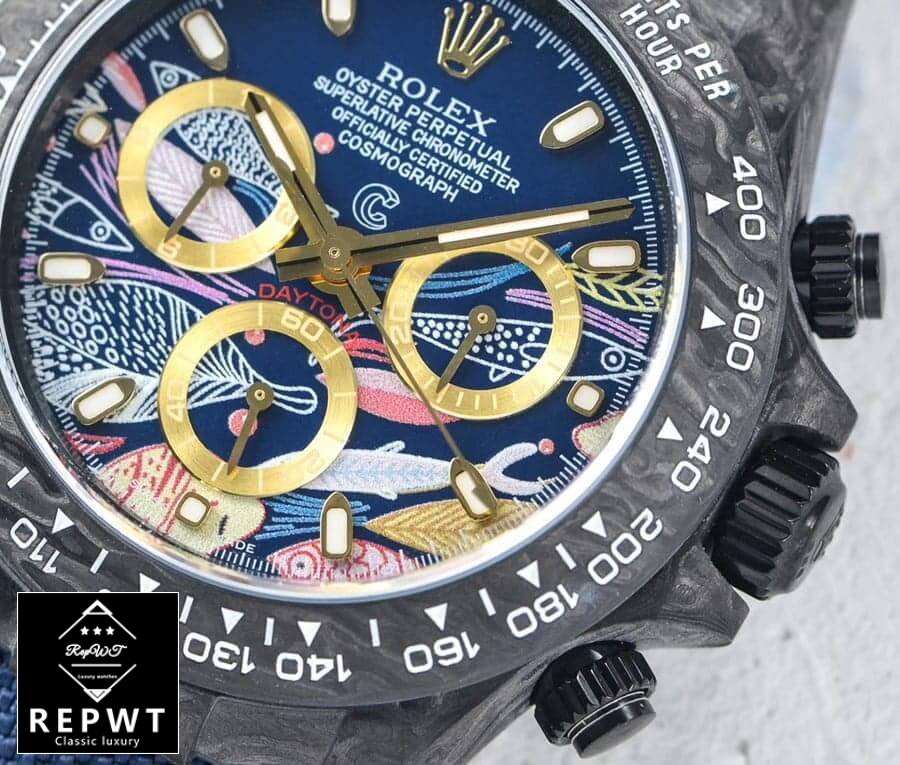rolex_daytona_cosmograph_color_fish_pattern_dial_front rolex_daytona_cosmograph_color_fish_pattern_dial_front