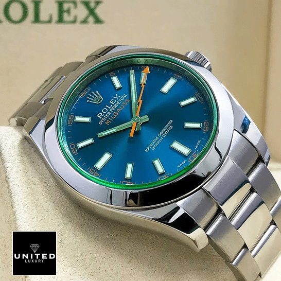 rolex_milgauss_blue_dial_green_crystal_116400GV_oyster_steel rolex_milgauss_blue_dial_green_crystal_116400GV_oyster_steel