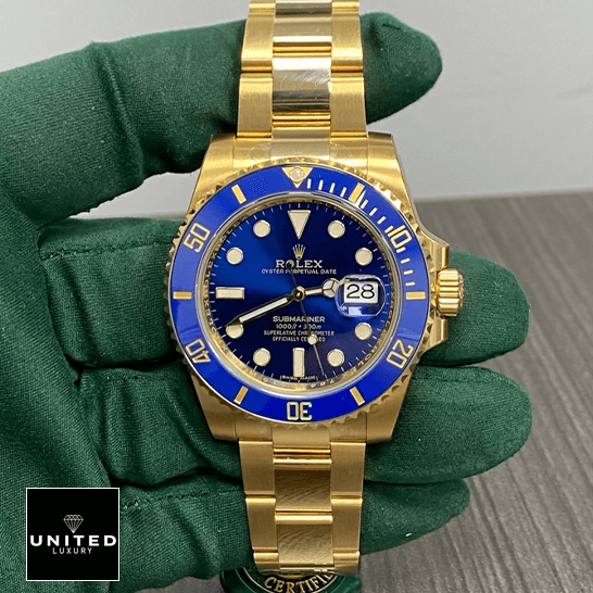 rolex_submariner_blue_dial_gold116618LB_oyster_replica_front rolex_submariner_blue_dial_gold116618LB_oyster_replica_front